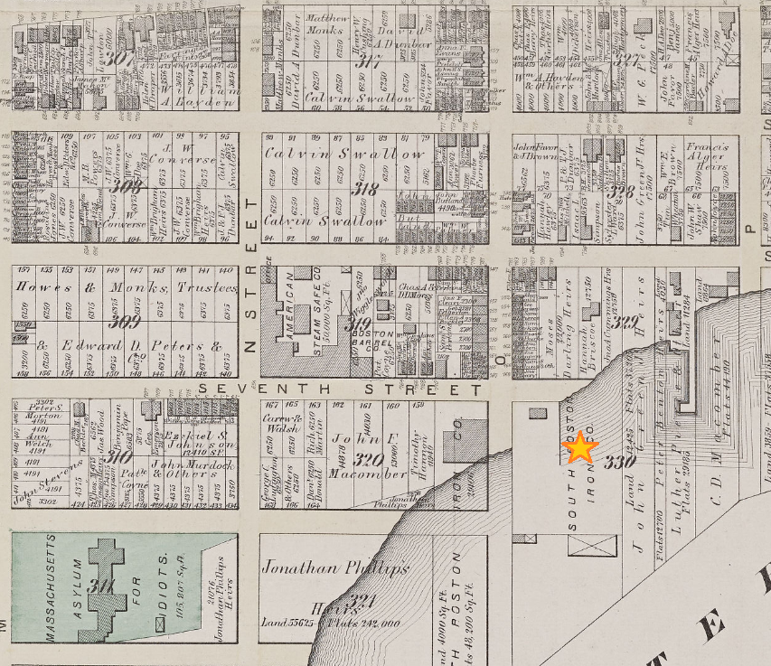 Detail from 1874 Hopkins Atlas of Boston