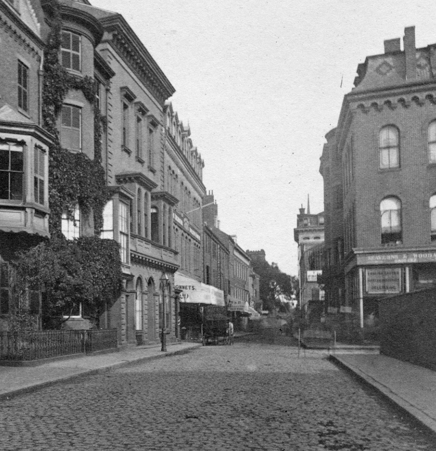  View of West Street from Boston Common, c. 1865.  (Bostonian Society)