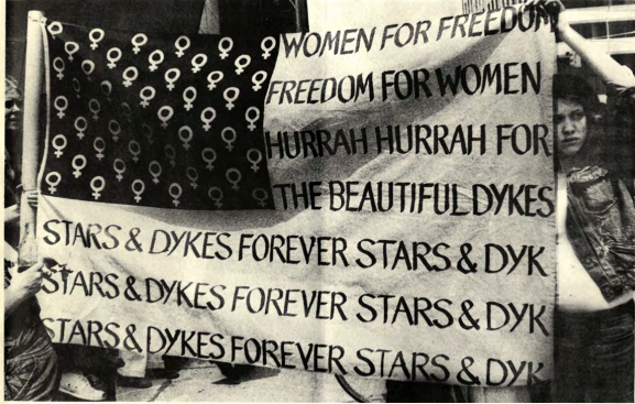 Stars and Dykes flag from Boston's chapter of  Daughters of Bilitis