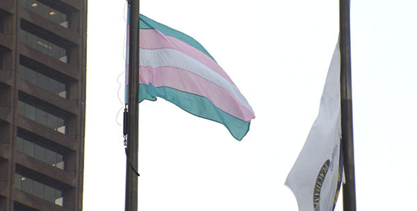 Trans flag flies at city hall