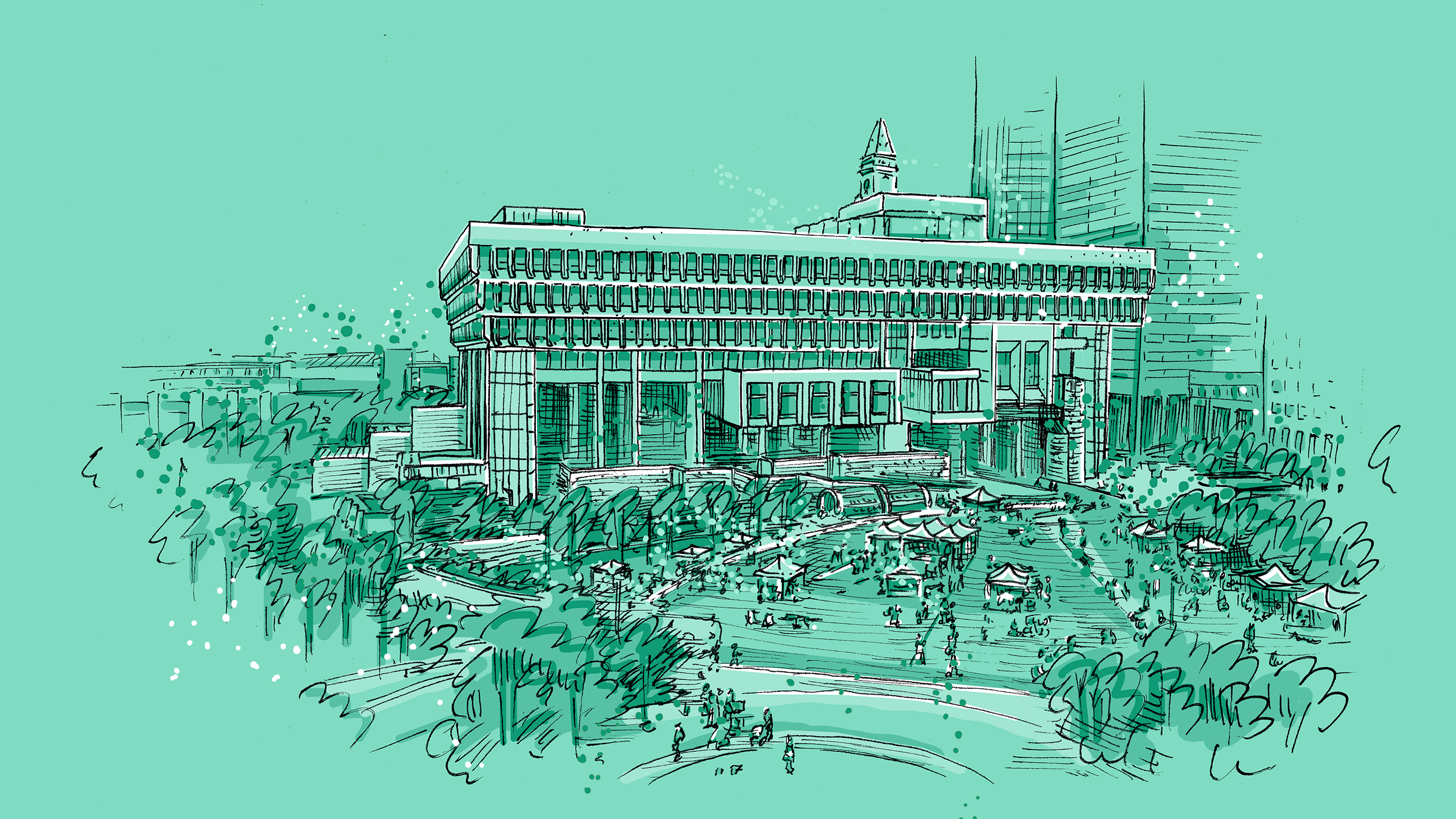 City Hall Plaza Illustration